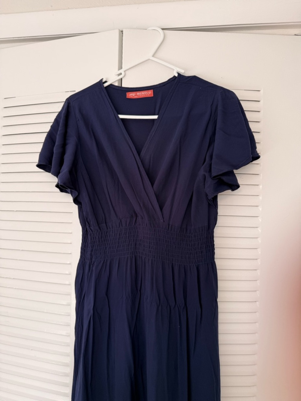 Navy Wrap-Style Women’s Dress